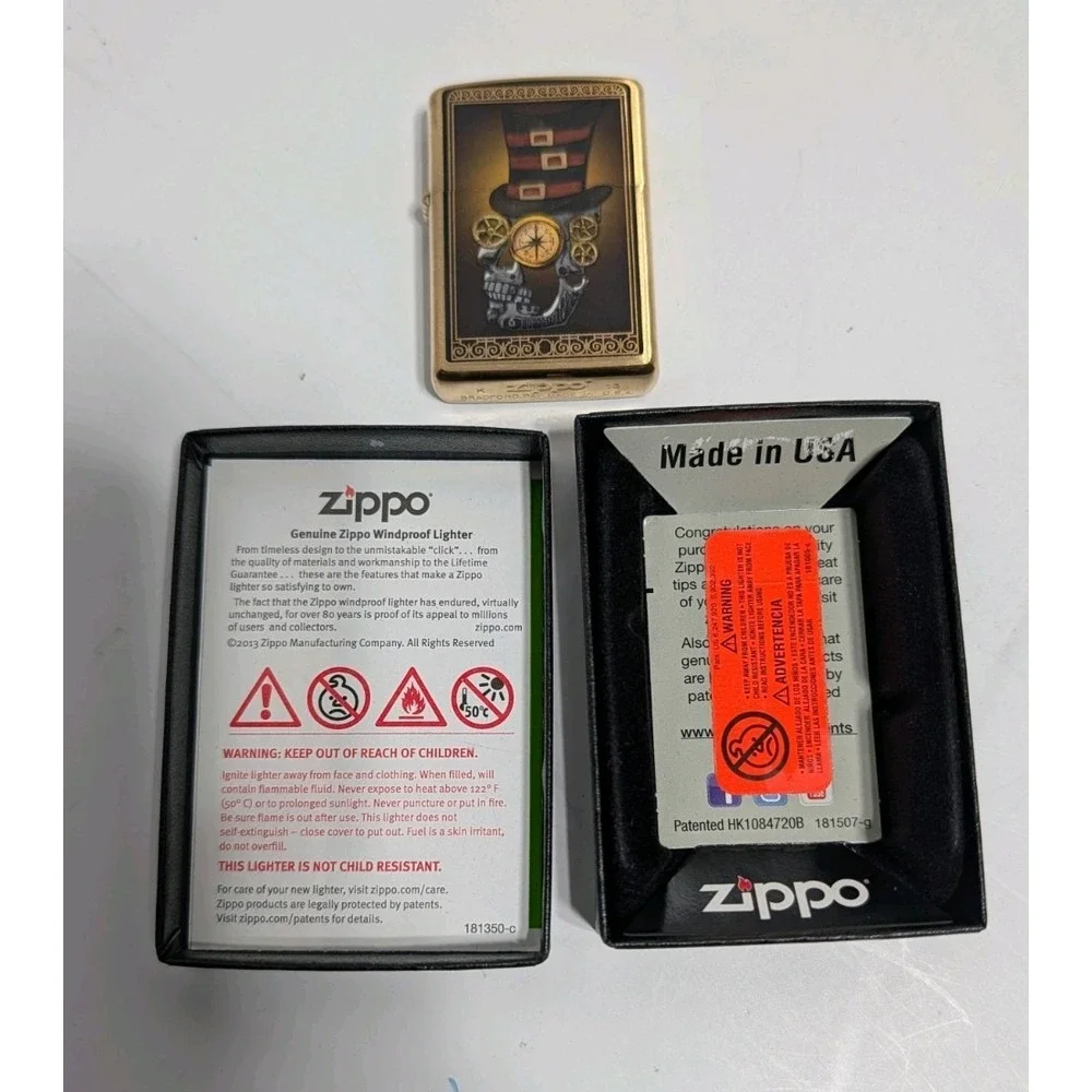 Zippo Lighter‎ Industrial Machiner Lady Brushed Brass 28321 Made USA NIB